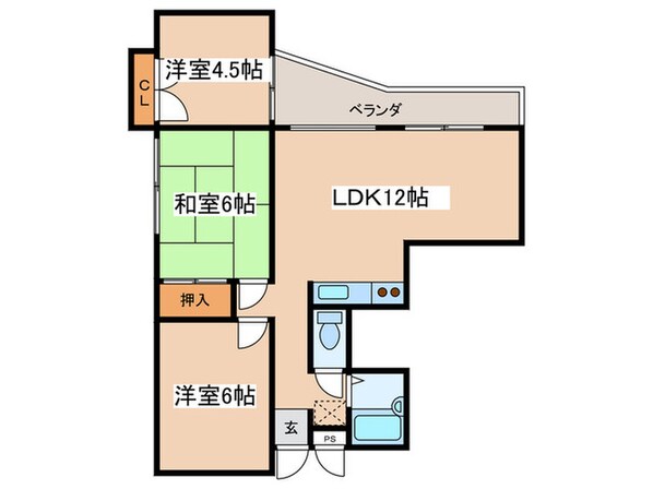 本厚木ｴｸﾞｾﾞｸﾃｨﾌﾞﾏﾝｼｮﾝ(696-2-2)の物件間取画像